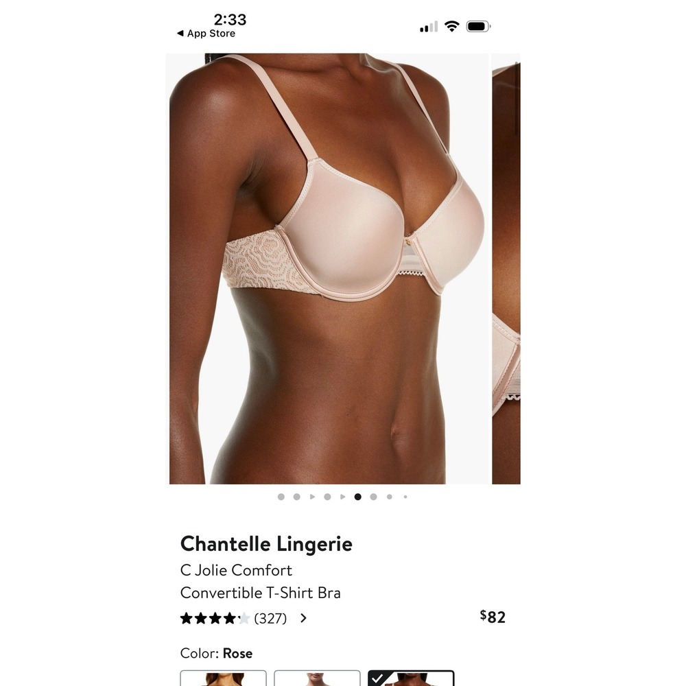 Chantelle C Jolie Comfort Convertible T-Shirt Bra Rose 32DDD C13B60